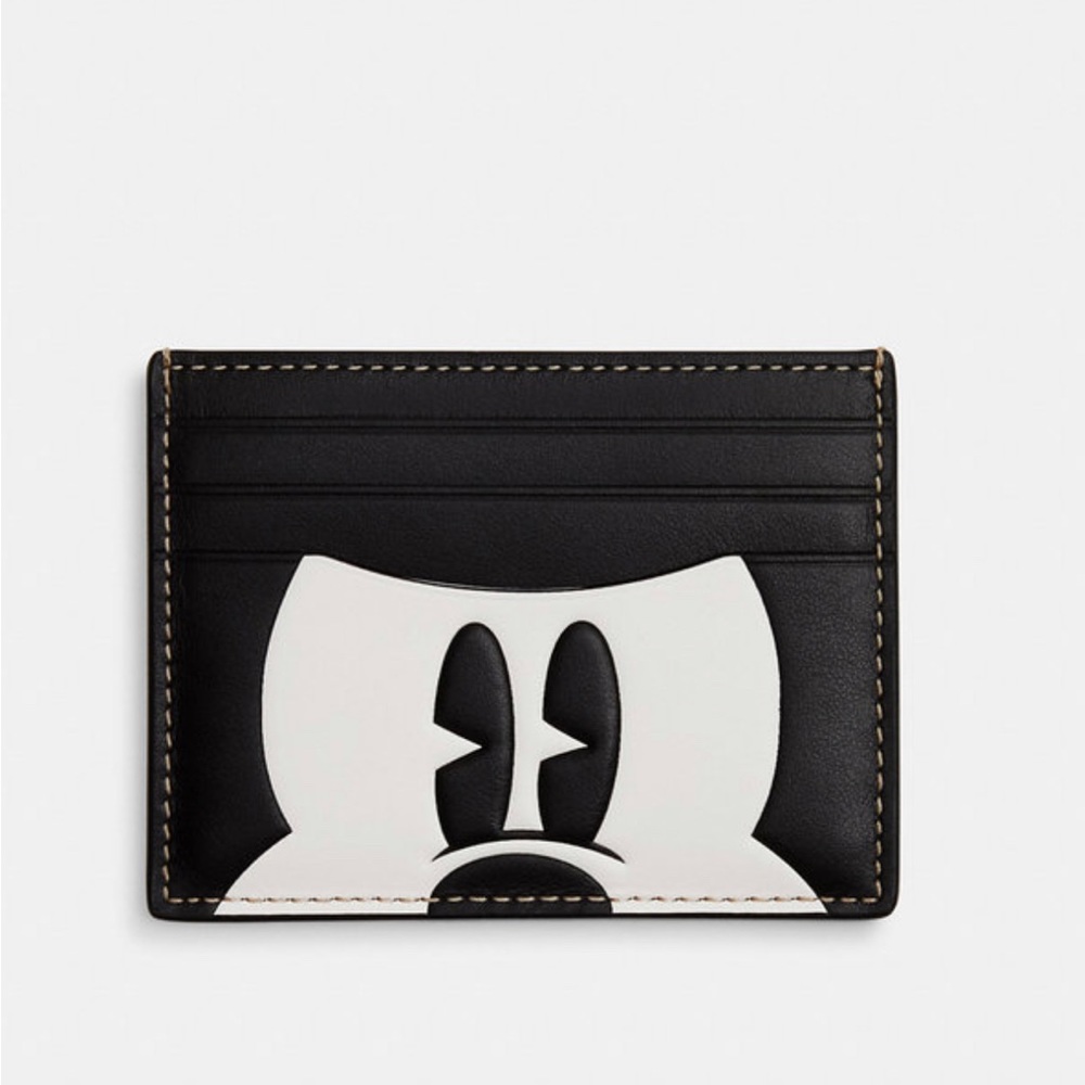 NWT Coach Outlet Disney X Coach Slim Id Card Case With Mickey Mouse